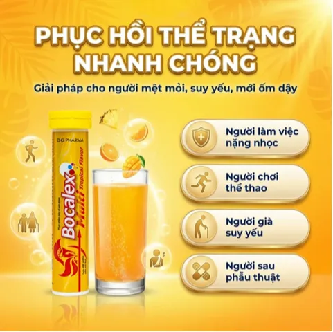 Viên sủi giúp nâng cao sức đề kháng Bocalex Multi Tropical Flavor DHG Pharma (20 viên)