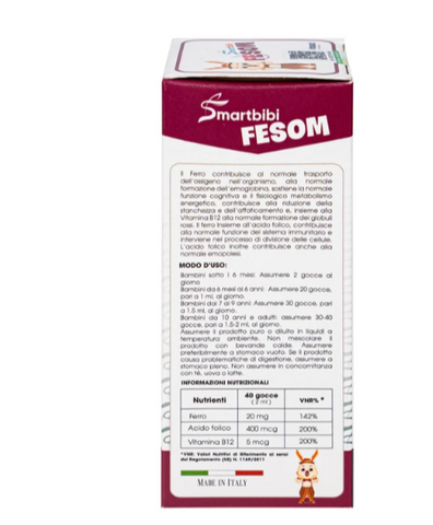 Siro hỗ trợ tạo máu Smartbibi Fesom (30ml)