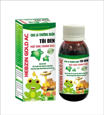 HEBZIN GOLD AC cao lá thường xuân tỏi đen mật ong chanh đào giảm ho, làm ấm họng, giảm viêm họng, giảm đờm ml