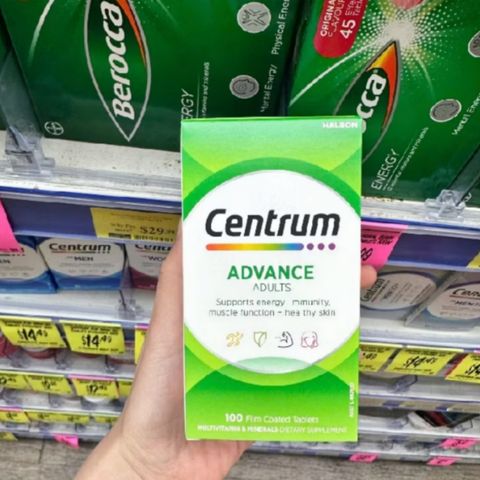 Viên uống Bổ sung Vitamin [Nam/Nữ dưới 50 tuổi] Centrum Advanced Adults 100 viên - Hỗ Trợ Sức Khỏe Tổng Thể - SP Chuẩn Úc