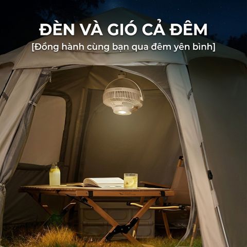 Quạt tích điện URINGO, chống muỗi, có đèn,Pin 10000mAh sạc được điện thoại 773625