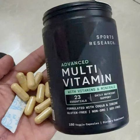 Viên uống Bổ sung Vitamin [Nam/Nữ dưới 50 tuổi] Sports Research Advanced Multi Vitamin 180 viên - Hỗ Trợ Sức Khỏe Tổng Thể - SP Chuẩn Mỹ