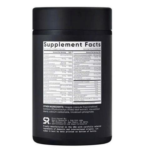 Viên uống Bổ sung Vitamin [Nam/Nữ dưới 50 tuổi] Sports Research Advanced Multi Vitamin 180 viên - Hỗ Trợ Sức Khỏe Tổng Thể - SP Chuẩn Mỹ