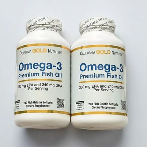 Viên uống Dầu cá Omega-3 California Gold Nutrition Omega-3 Premium Fish Oil 240 viên - S/P Chuẩn Mỹ