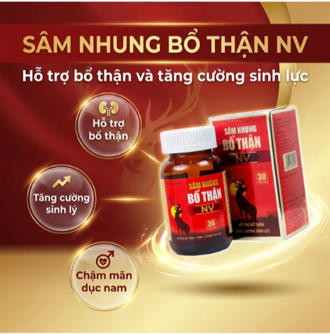 Viên uống hỗ trợ bổ thận, tăng cường sức khoẻ Sâm Nhung Bổ Thận NV (30 viên)