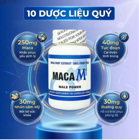 Viên uống giúp bổ thận, tăng cường sức khoẻ nam Maca M Male Power (60 viên)
