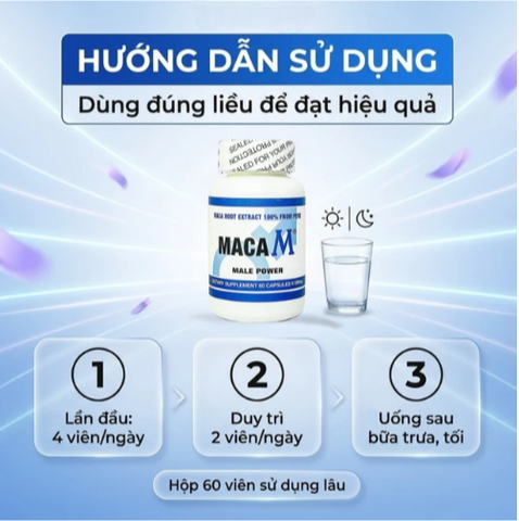 Viên uống giúp bổ thận, tăng cường sức khoẻ nam Maca M Male Power (60 viên)