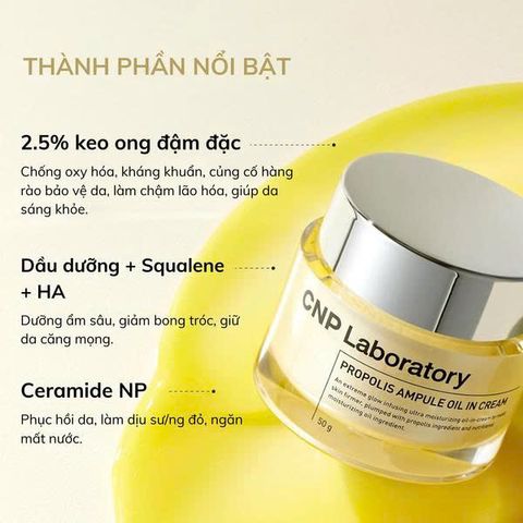 Kem Dưỡng Keo Ong Tái Tạo Phục Hồi Da CNP Laboratory Propolis Ampule Oil in Cream 50g [hàng nhập khẩu]