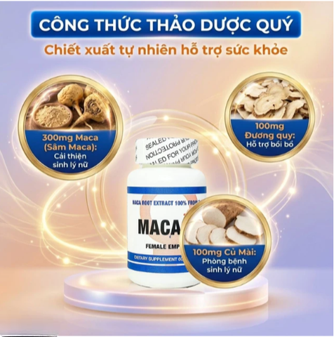 Viên uống hỗ trợ tăng sức khoẻ nữ, tăng cường nội tiết tố nữ Maca F Female Empower (60 viên)