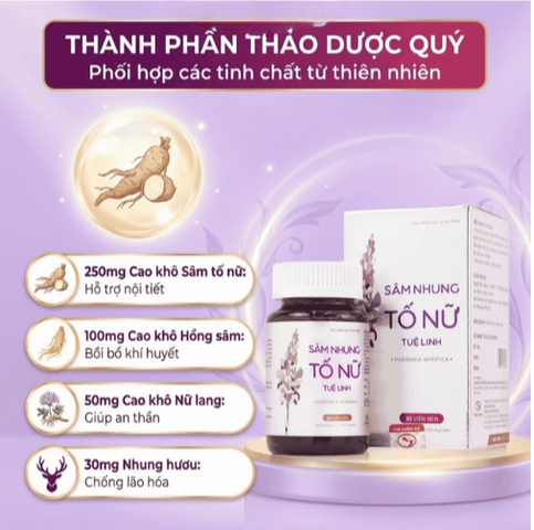 Viên hỗ trợ tăng cường nội tiết tố nữ Sâm Nhung Tố Nữ Tuệ Linh (30 viên)
