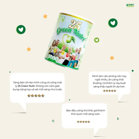 Sữa Hạt Ngũ Cốc 25 Green Nutri 750g nhập khẩu Malaysia - Giàu tảo xoắn, thanh lọc cơ thể, tốt cho tiêu hóa, thuần chay