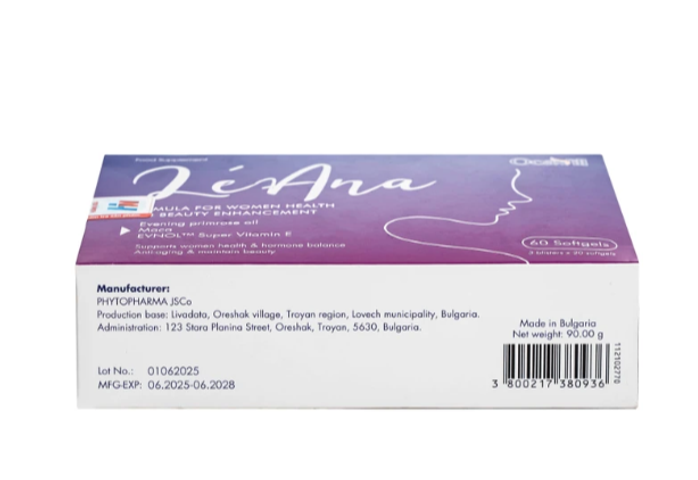 Viên uống giúp cải thiện triệuu chứngg tiền mãn kinh, cân bằng nội tiết tố, hạn chế lão hóa, giúp đẹp da Léana Ocavill(3 vỉ x 20 viên)