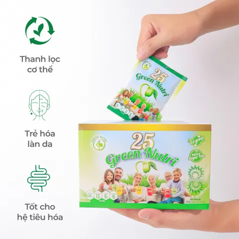 Ngũ Cốc Dinh Dưỡng 25 Green Nutri Có Tảo Xoắn - Sữa Hạt Thực Vật Nhập Khẩu, 625gr Hộp Giấy, Vegan, Chống Oxy Hóa, Trẻ Hóa Da