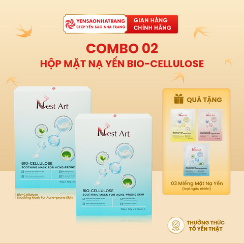(Tặng 03 Mặt Nạ) Combo 2 Hộp Mặt Nạ Yến Bio-Cellulose 30g
