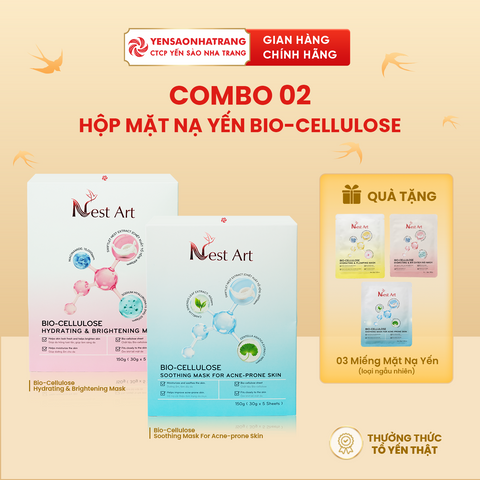 (Tặng 03 Mặt Nạ) Combo 2 Hộp Mặt Nạ Yến Bio-Cellulose 30g