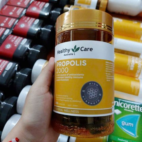 Viên uống Keo Ong Healthy Care Propolis 2000 mg - Bảo vệ sức khỏe & Nâng cao sức đề kháng - SP Chuẩn Úc