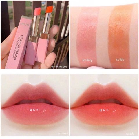 Son Dưỡng Có Màu HOJO Cherry Blossom Dưỡng Môi Mềm Mịn Son dưỡng môi có màu HOJO đổi màu theo nhiệt độ