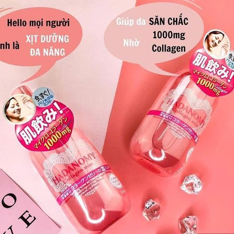 Xịt Khoáng Hadanomy Collagen Mist 250ml Hàng Nhật Nội Địa - Cấp Ẩm, Căng Bóng Da, Micro Collagen 1000mg