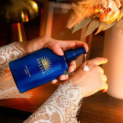Serum Dưỡng Da Ban Đêm Anessa Night Sun Care Serum 180ml Hàng Nhật Nội Địa - Phục Hồi Da, Dưỡng Trắng Sáng, Ngừa Lão Hóa Ban Đêm