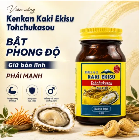 Viên uống hỗ trợ tăng cường sức khoẻ nam giới Kaki Ekisu Tohchukasou Kenkan (60 viên)