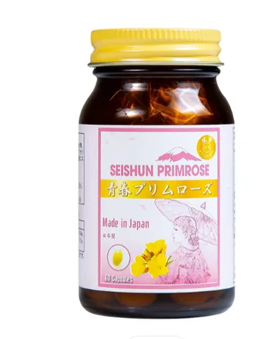 Viên uống cải thiện các triệuu chứngg của phụ nữ tiền mãn kinh, bổ sung dầu hoa anh thảo Seishun Primrose Kenkan (60 viên)