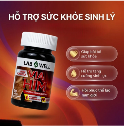 Viên uống giúp tăng cường sức khoẻ nam Via Him Lab Well (30 viên)