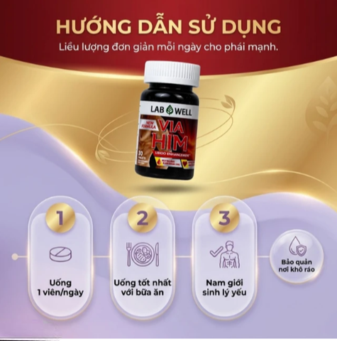 Viên uống giúp tăng cường sức khoẻ nam Via Him Lab Well (30 viên)