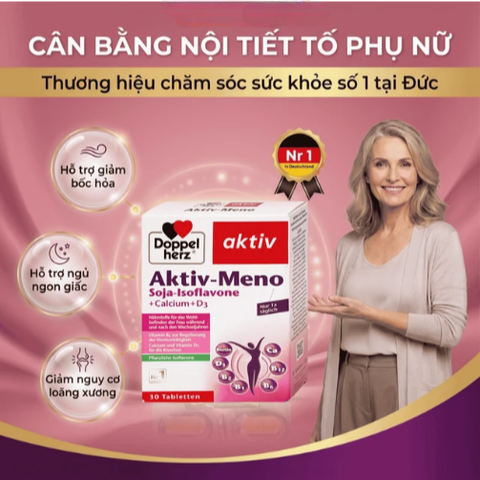 Viên uống hỗ trợ cải thiện nội tiết tố cho phụ nữ tiền mãn kinh Doppelherz Aktiv-Meno (Hộp 30 viên)