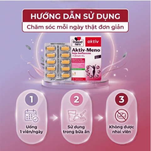 Viên uống hỗ trợ cải thiện nội tiết tố cho phụ nữ tiền mãn kinh Doppelherz Aktiv-Meno (Hộp 30 viên)