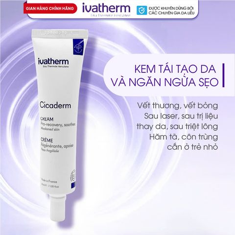  Ivatherm Cicaderm Cream-kem tái tạo lá chắn  Phục Hồi Da 