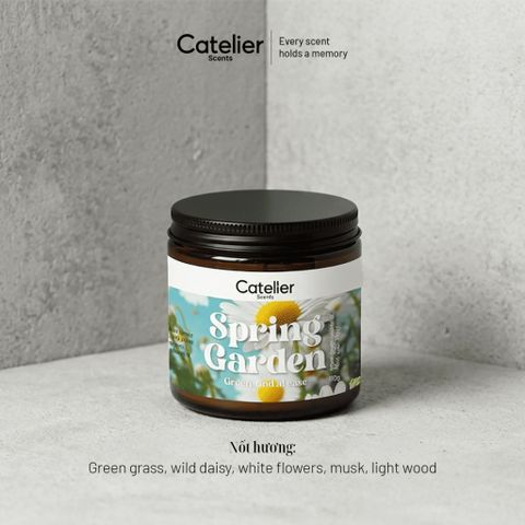 Nến Thơm Spring Garden Catelier Cao Cấp, giúp khử mùi, thơm phòng, decor phòng, hương thơm dễ chịu