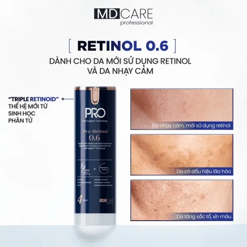 Kem Dưỡng Làm Sáng Và Cải Thiện Nếp Nhăn MD CARE Pro-Retinol 0.6 chai 30ml [hàng công ty]