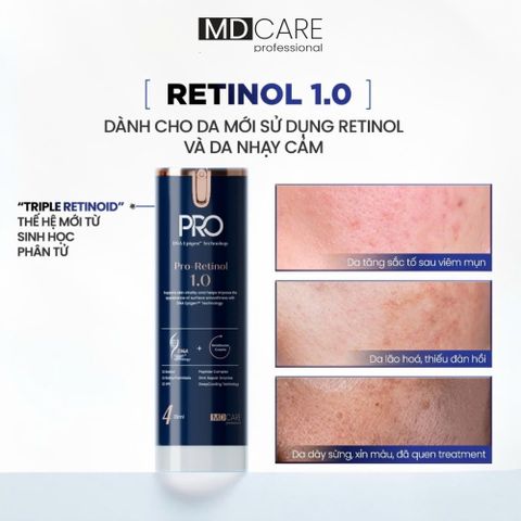 Kem Dưỡng Tái Tạo Và Cải Thiện Nếp Nhăn MD CARE Pro-Retinol 1.0 chai 30ml [hàng công ty]