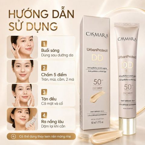 Kem Đô Thị Casmara DD Cream Urban Protect SPF 50 Tuýp 50ml [hàng nhập khẩu]