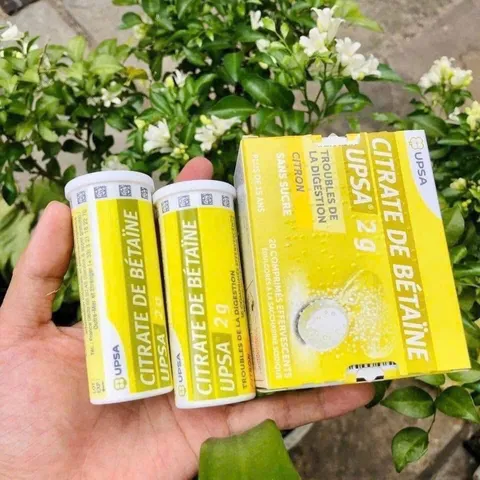 Viên UPSA vàng Citrate de Betaine - viên sủi giải độ.c , giải bia rượ.U hỗ trợ bao tử đường ruột