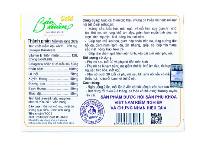 Viên hỗ trợ cân bằng nội tiết tố nữ Bảo Xuân Gold Nam Dược (3 vỉ x 10 viên)