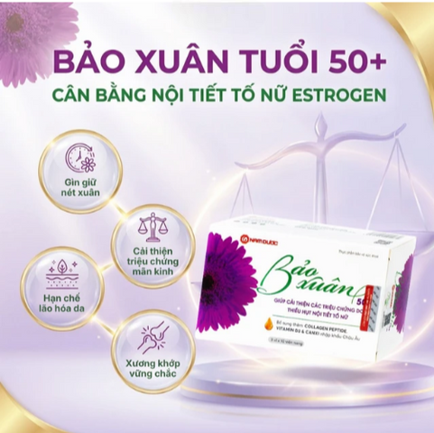 Viên giúp bổ sung nội tiết tố nữ estrogen Bảo Xuân 50+ Nam Dược (3 vỉ x 10 viên)