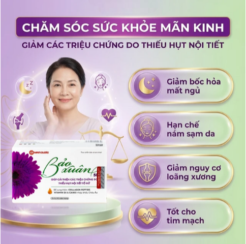 Viên giúp bổ sung nội tiết tố nữ estrogen Bảo Xuân 50+ Nam Dược (3 vỉ x 10 viên)