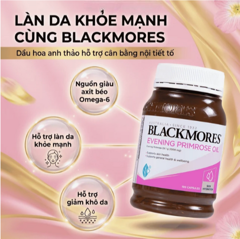 Viên hỗ trợ làn da khỏe mạnh Blackmores Evening Primrose Oil (190 viên)