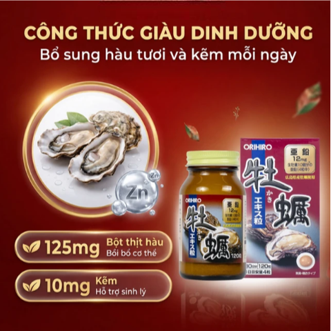 Viên uống tăng cường sl cho nam giới Orihiro New Oyster Extract (120 viên)
