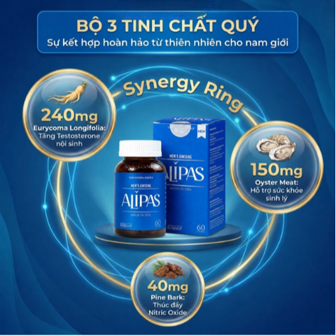 Viên uống tăng cường sức khoẻ phái mạnh Ecogreen Men’s Ginseng Alipas (60 viên)