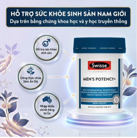 Viên uống hỗ trợ sức khỏe sinh sản nam giới Men’s Potency+ Swisse (30 viên)