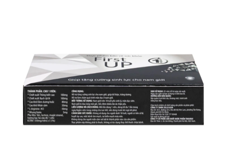 Viên ngậm hỗ trợ tăng cường sức khoẻ cho nam giới First Up 1 Hour (2 vỉ x 4 viên)