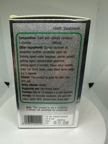 L-cysyine 500mg hỗ trợ cho da móng tóc