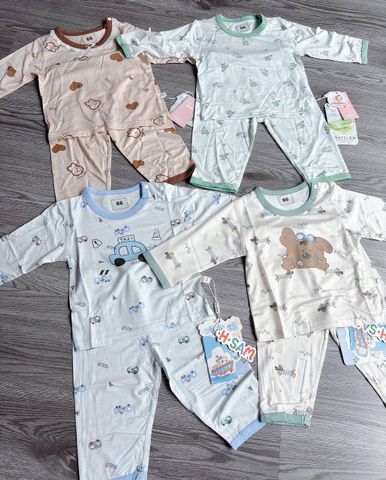 Hàng QC - Bộ tencel dài tay kháng khuẩn điều hòa thu đông cho bé hoạt hình cute dễ thương đáng yêu