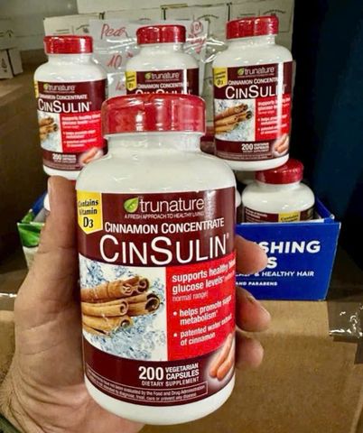 Viên uống Hỗ trợ Cân bằng đường huyết TruNature CinSulin 200 viên - Duy trì đường huyết ổn định - SP Chuẩn Mỹ