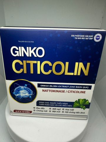 Viên bổ não GINKO CITICOLIN hỗ trợ hoạt huyết, tang cường tuần hoàn máu não hộp 60 viên