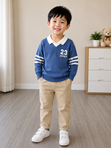 Hàng QC - Áo len chữ số thể thao ấm áp dày dặn mùa đông phong cách hàn quốc cho bé trai