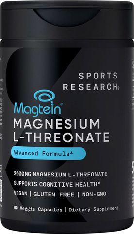 Viên uống Magtein® Magnesi L-Threonate 2000mg của Sports Research® - Magtein® hỗ trợ hấp thụ cao để nâng cao sức khỏe não bộ của Mỹ