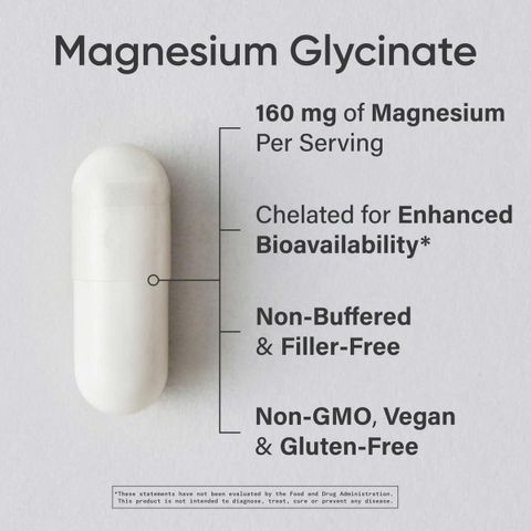 Viên uống Magie Glycinate Sports Research - Hỗ trợ giấc ngủ ngon và quá trình enzyme - Magie chelat 160 mg - Viên nang thuần chay - 90 viên của Mỹ